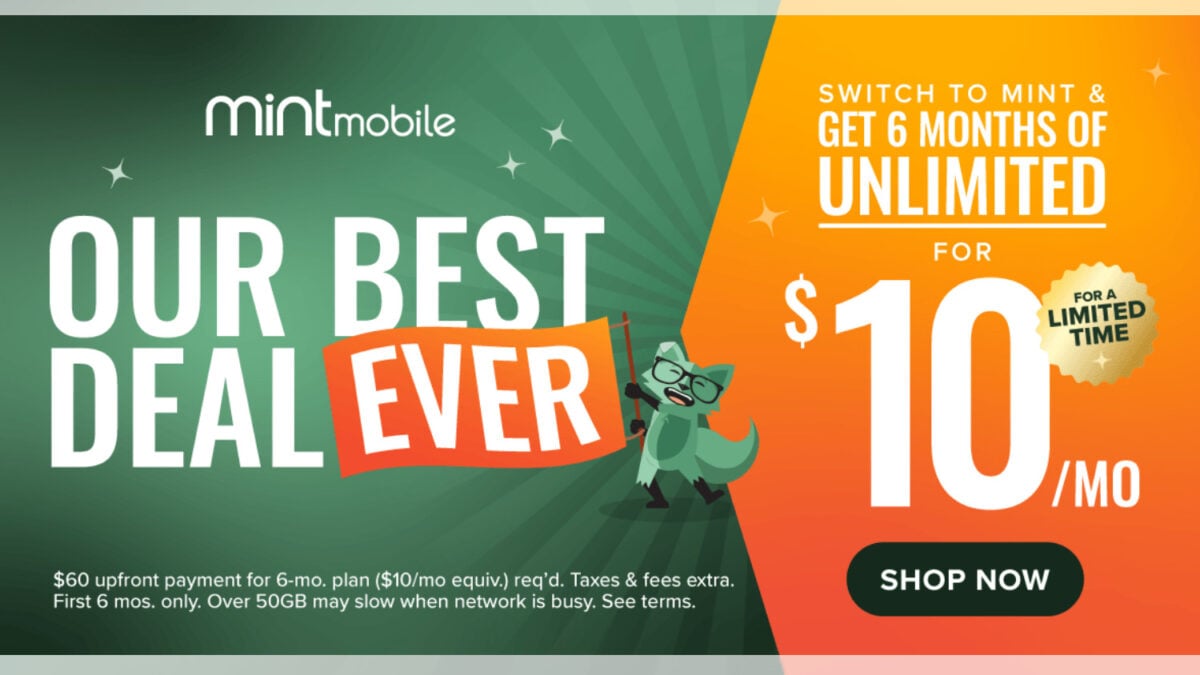 O aniversário do Mint Mobile chegou, mas você pode ganhar este presente por seis meses por apenas US $ 10 por mês