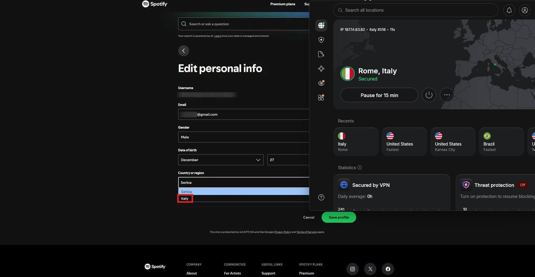 Nordvpn Spotify Location Change