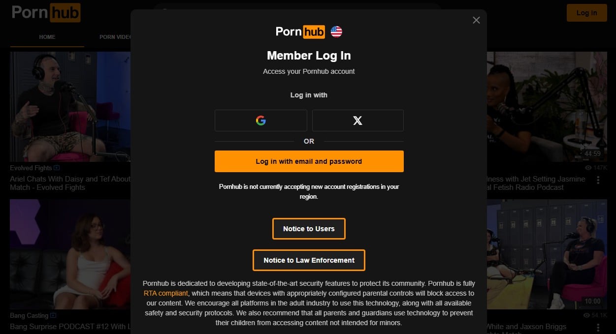 Pornhub North Carolina Log In