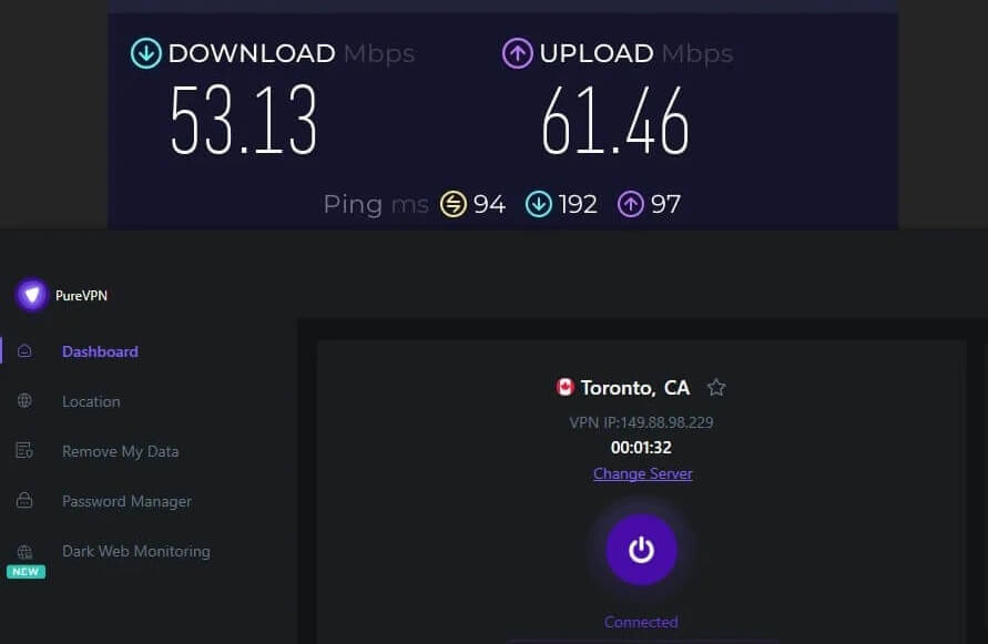 Purevpn Speed Test 1
