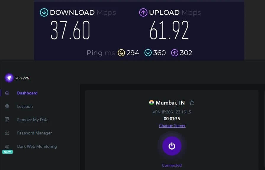 Purevpn Speed Test 3
