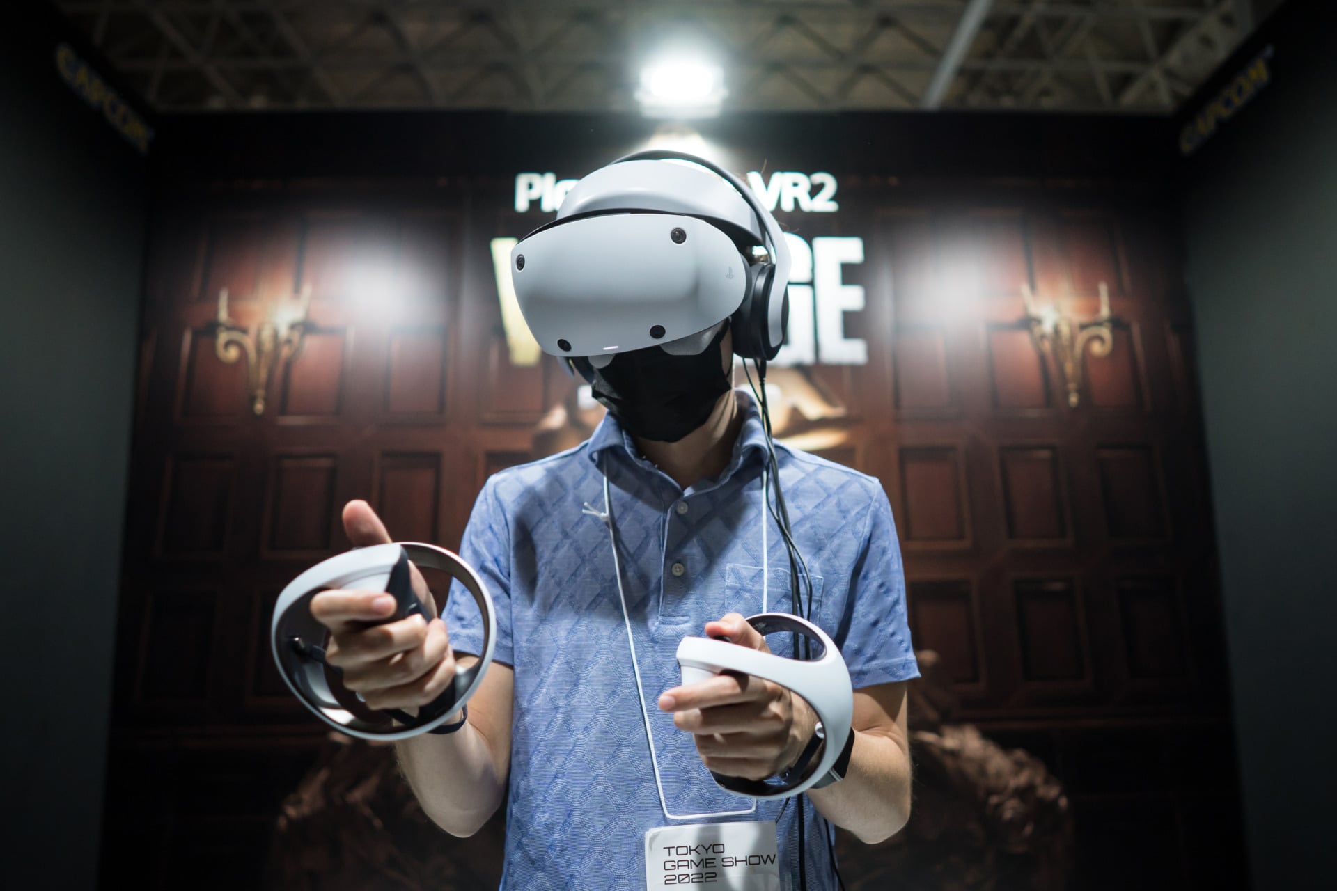 Sony PlayStation VR 2 being used at Tokyo Game Show 2022