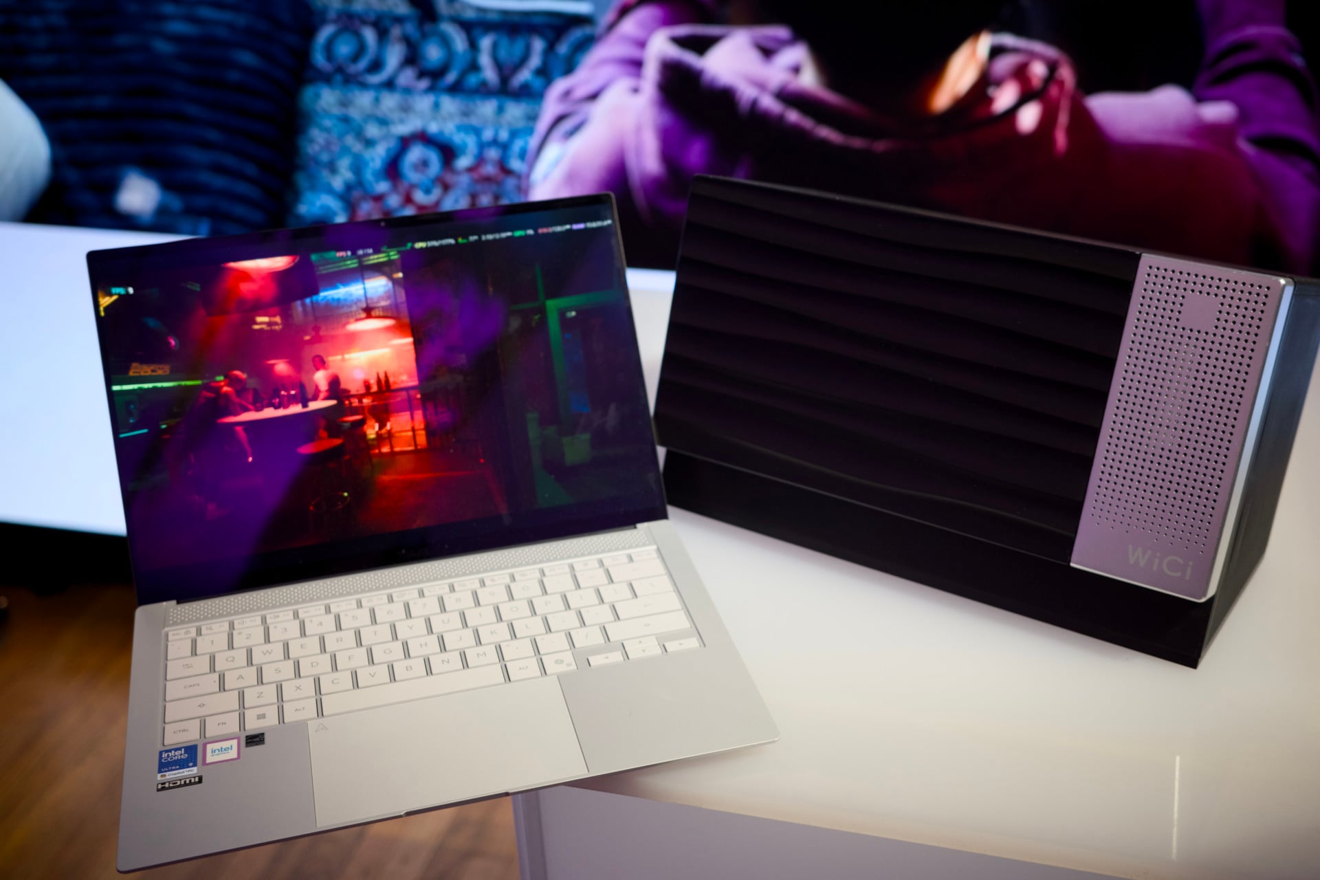 Can the WiCI One run 'Cyberpunk 2077' on a Zenbook S14 with Path Tracing? No, not well, but it does add more GPU horsepower that wasn't there before.