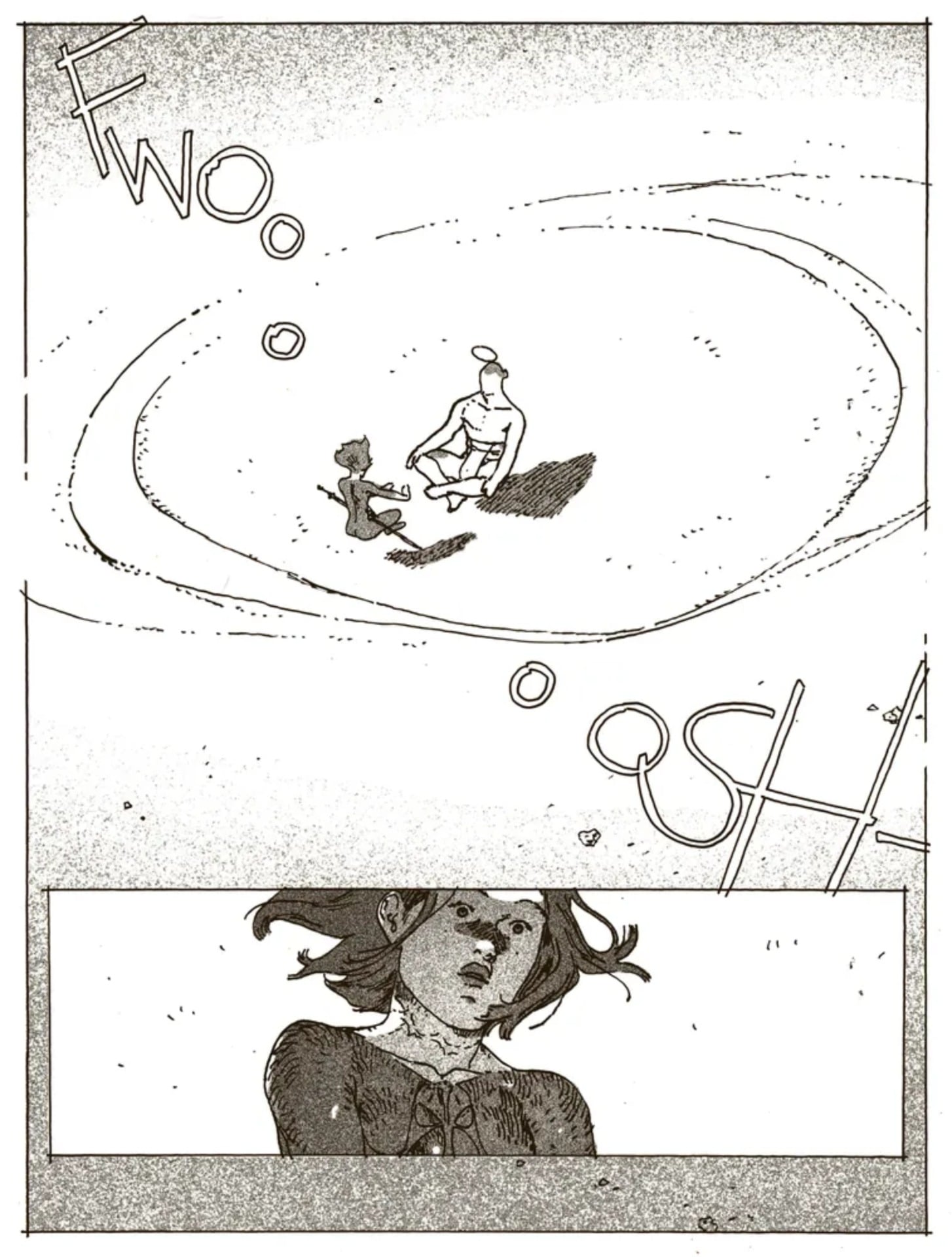 A Garden Of Spheres page of a man and a woman in a desert.