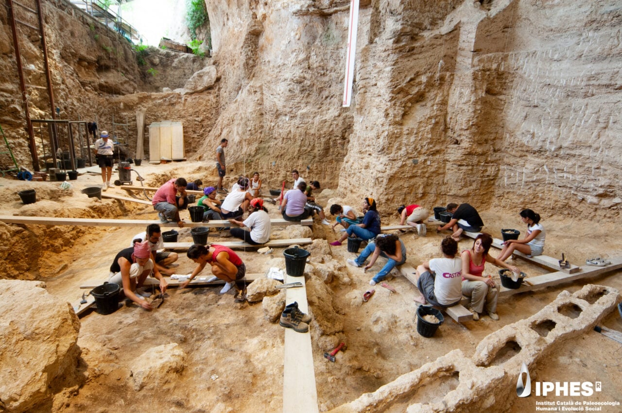 Abric Romani Excavation In Progress Wide Shot