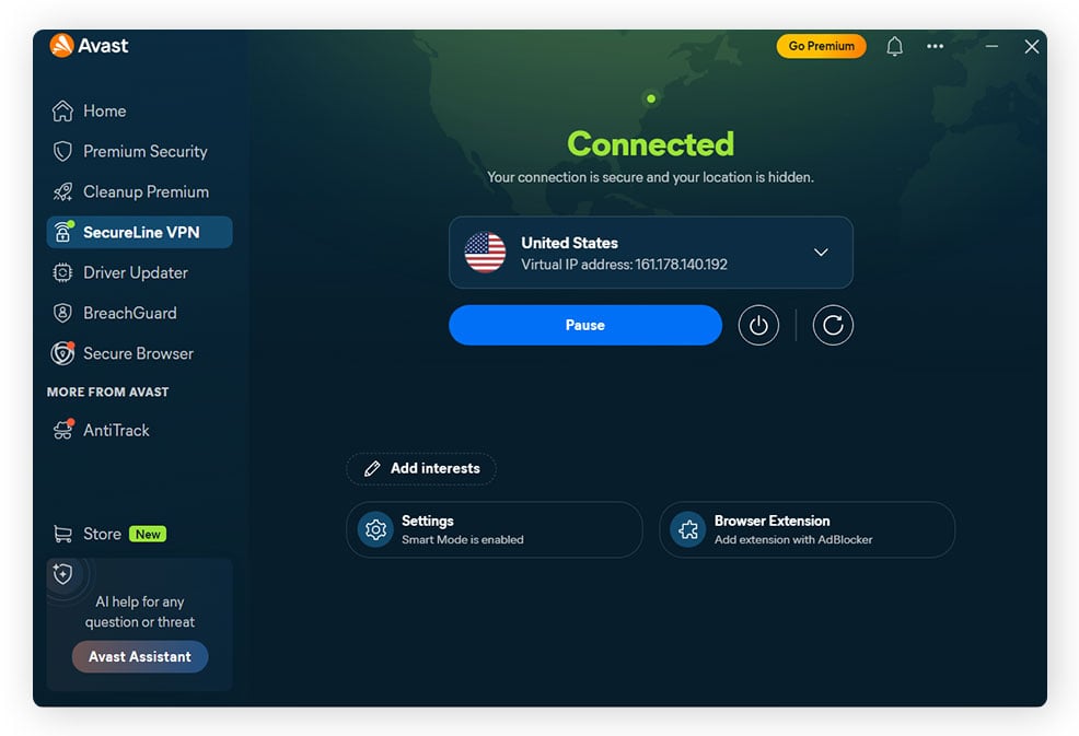 Avast Vpn Pause Button