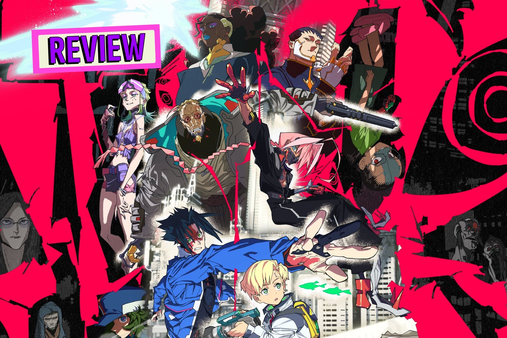 Cyberpunk Edgerunners 2 key visual of its main and supporting cast.