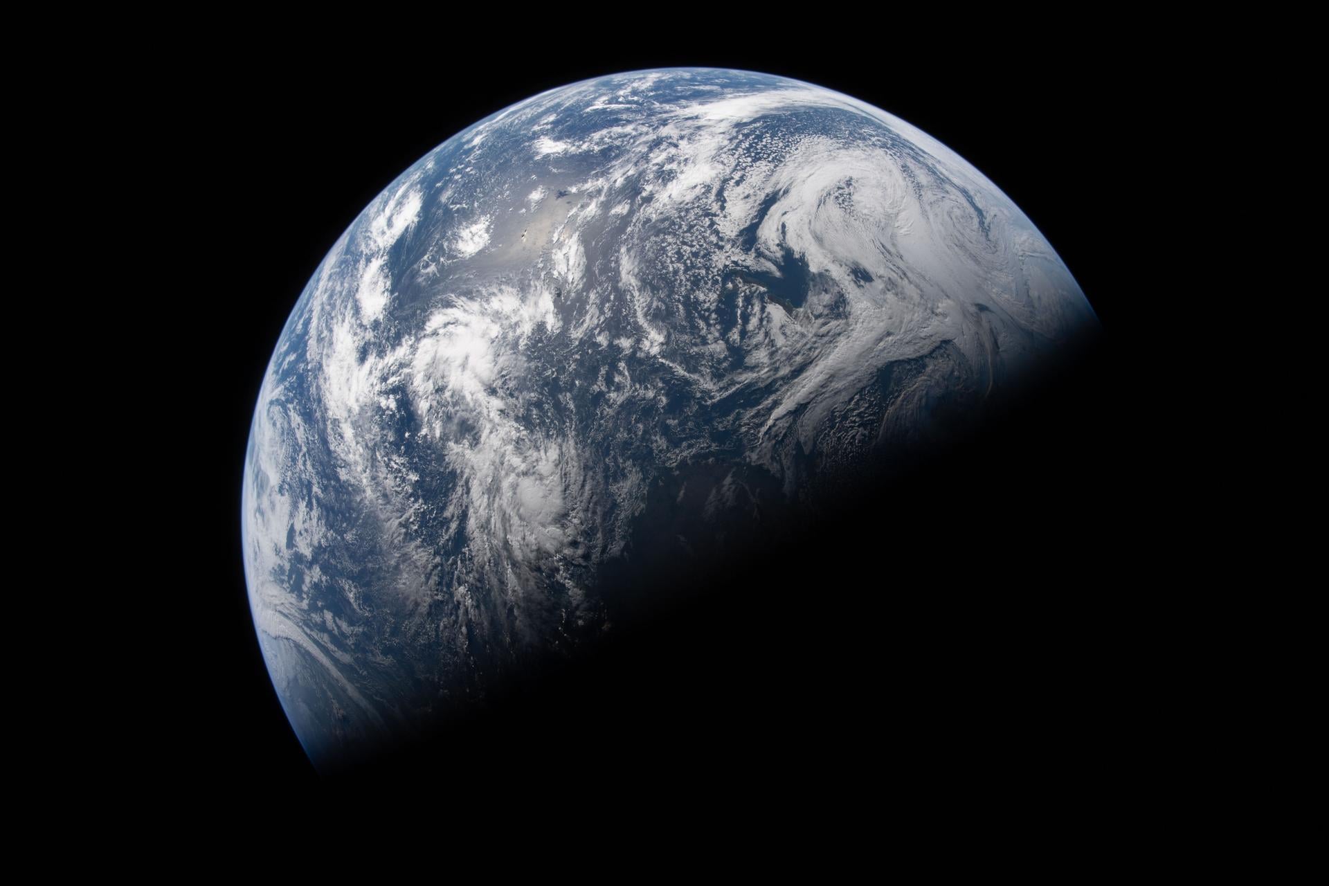 Earth seen from space, taken by an Artemis II crew member in April 2026.