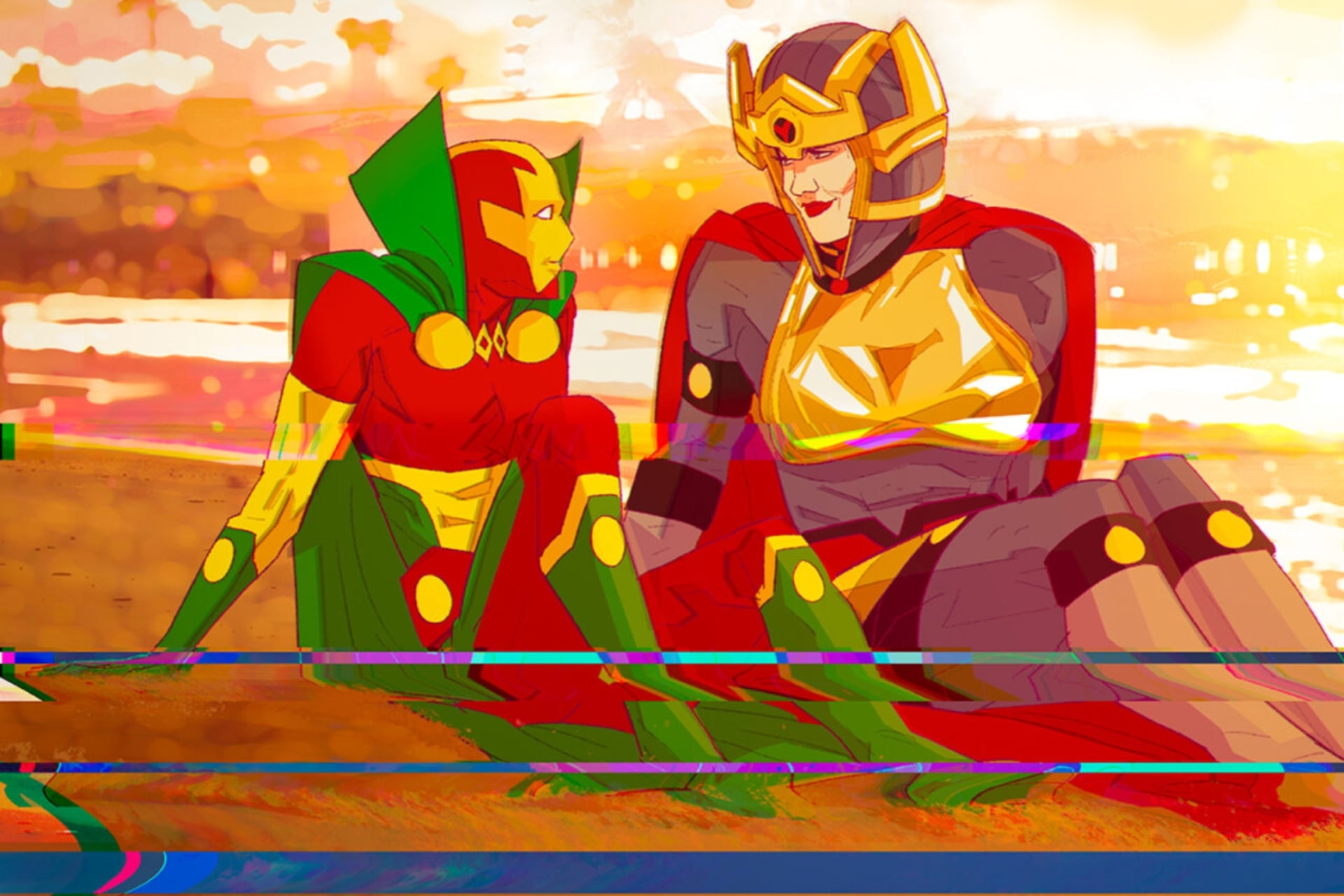 Mister Miracle key visual of Big Barda and Scott Free.