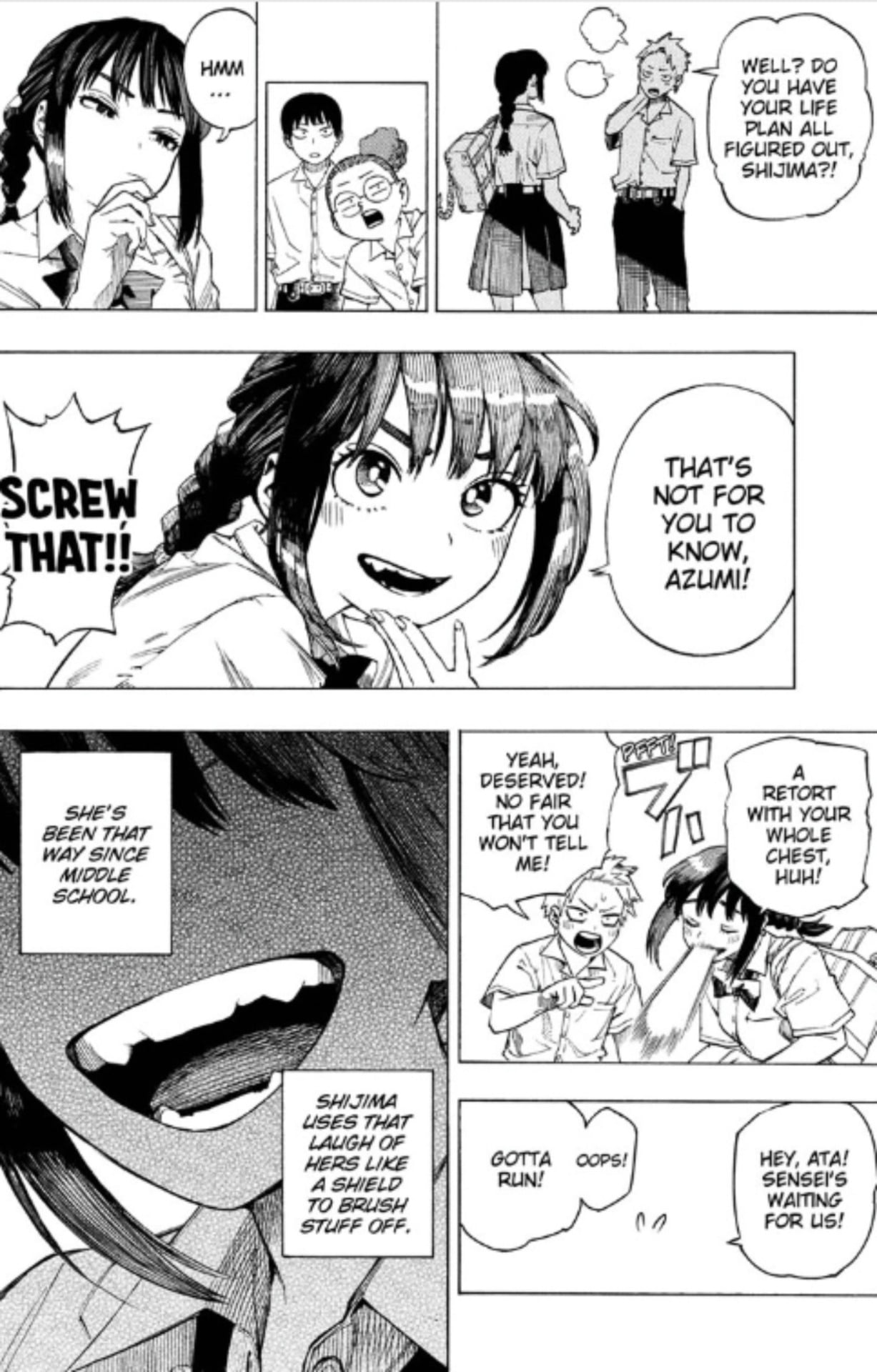 Quit Laughing Shijima manga page.