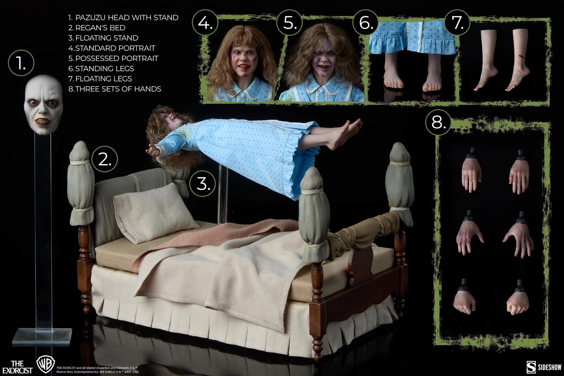 Sideshow Collectibles The Exorcist Regan Macneil Deluxe Edition Sixth Scale Figure Gallery Deluxe Accessories