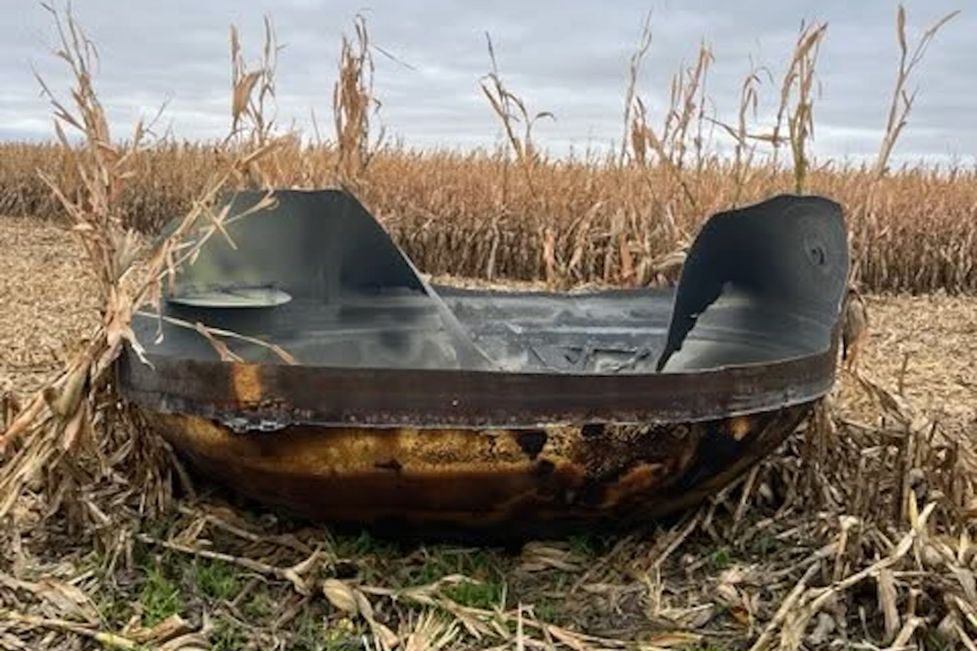 The object that was found in a cornfield in Scott Township.