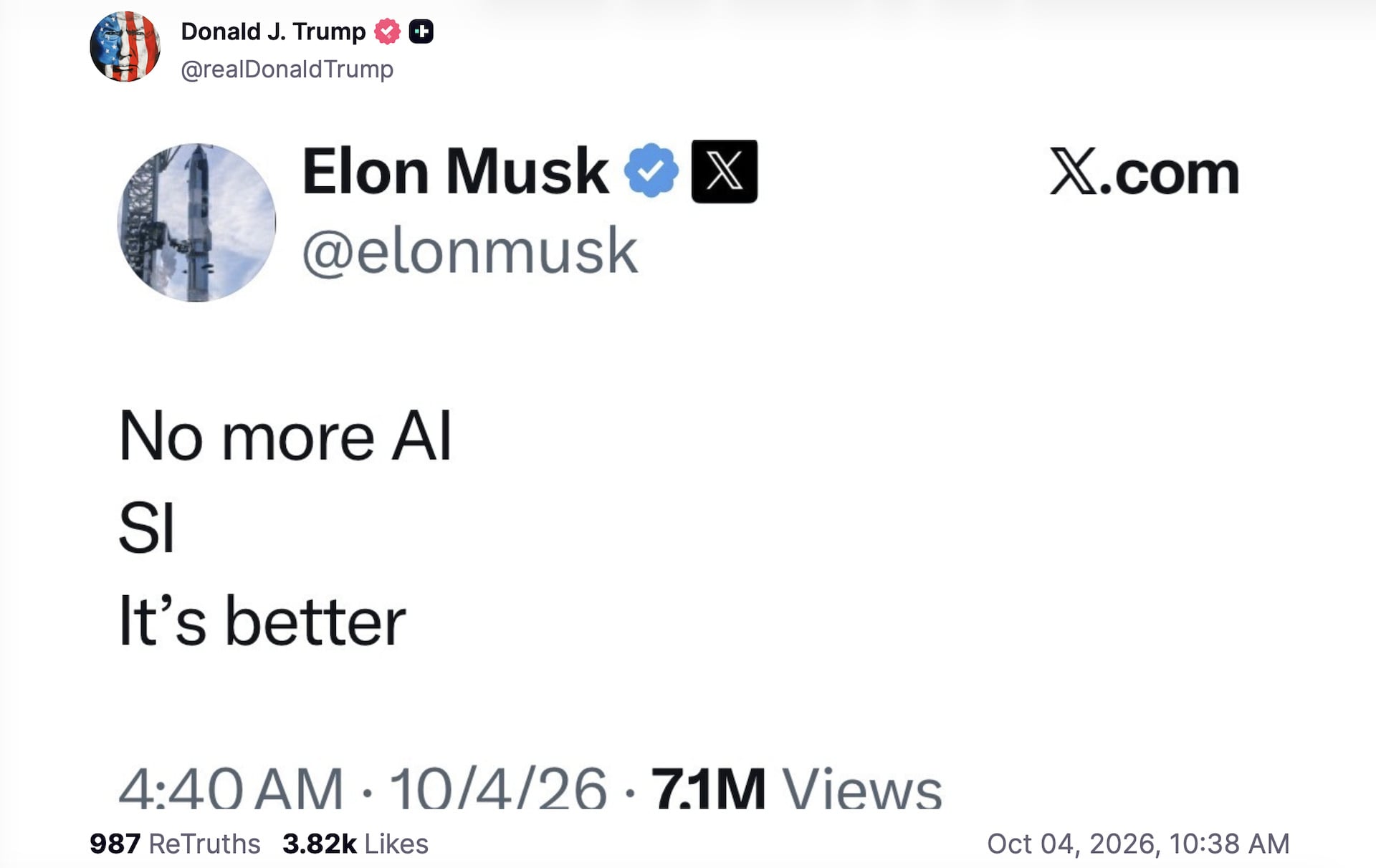 Trump se gaba descaradamente da vitória da ‘superinteligência’ sobre Elon Musk